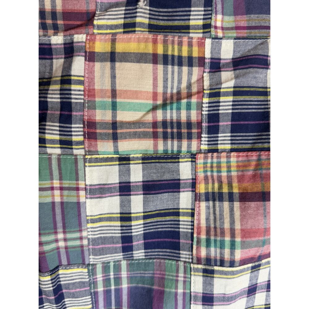 J.Crew Patchwork Madras Plaid Shorts Mens 36 Cotton Preppy Summer Casual EUC - Picture 5 of 9